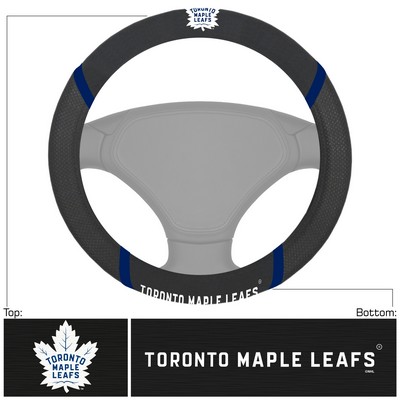 Fan Mats  LLC Toronto Maple Leafs Embroidered Steering Wheel Cover Black