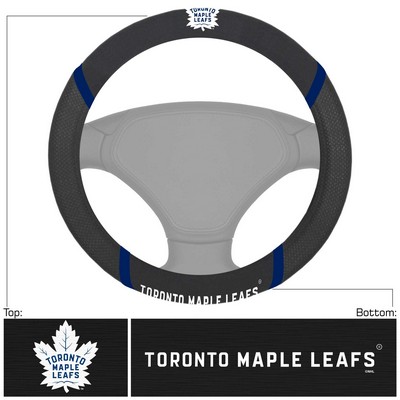 Fan Mats  LLC Toronto Maple Leafs Steering Wheel Cover Black