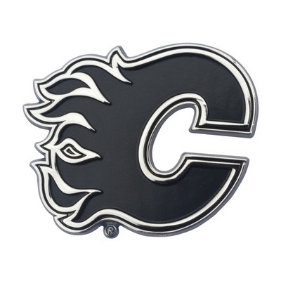 Fan Mats  LLC Calgary Flames 3D Chrome Metal Emblem Chrome