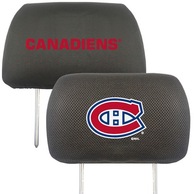 Fan Mats  LLC Montreal Canadiens Embroidered Head Rest Cover Set - 2 Pieces Black