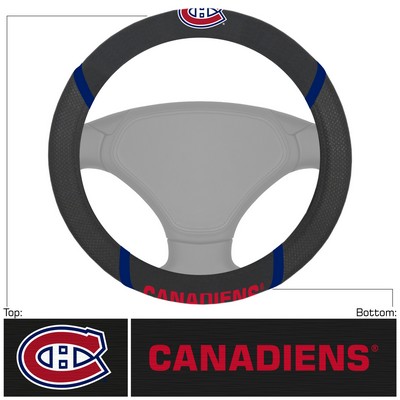 Fan Mats  LLC Montreal Canadiens Embroidered Steering Wheel Cover 
