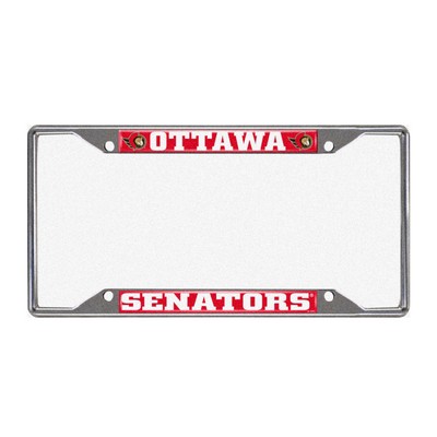 Fan Mats  LLC Ottawa Senators Chrome Metal License Plate Frame, 6.25in x 12.25in Red