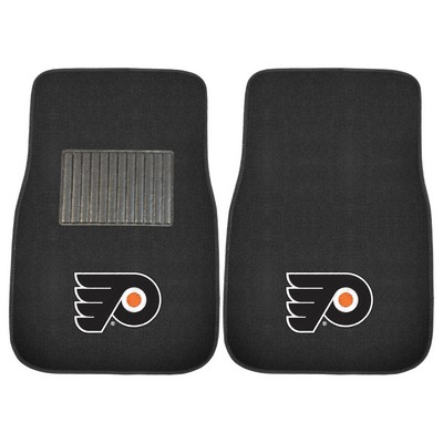 Fan Mats  LLC Philadelphia Flyers Embroidered Car Mat Set - 2 Pieces Black