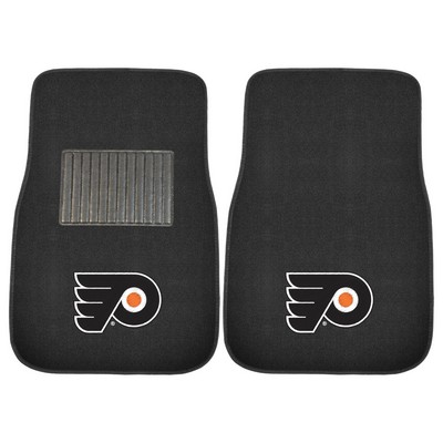 Fan Mats  LLC Philadelphia Flyers 2-pc Embroidered Car Mat Set Black