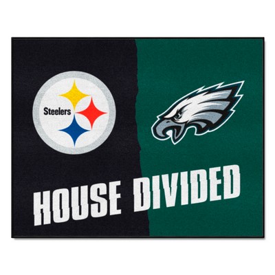 Fan Mats  LLC NFL House Divided - Steelers / Eagles House Divided Rug - 34 in. x 42.5 in. Multi