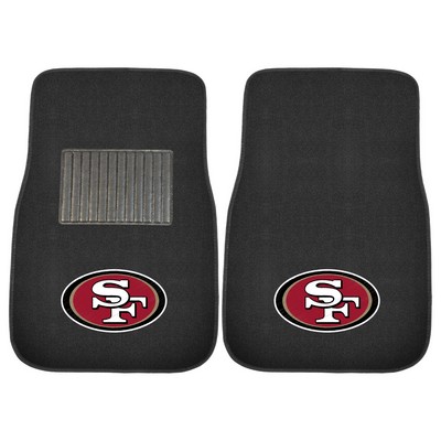 Fan Mats  LLC San Francisco 49ers Embroidered Car Mat Set - 2 Pieces Black
