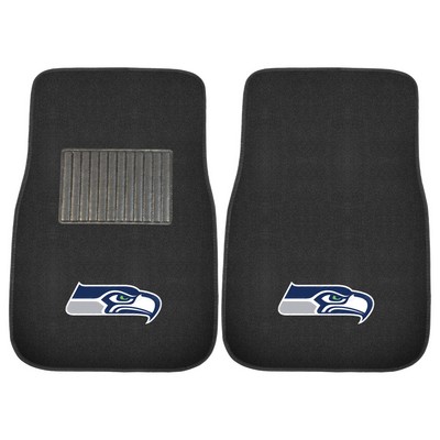 Fan Mats  LLC Seattle Seahawks Embroidered Car Mat Set - 2 Pieces Black