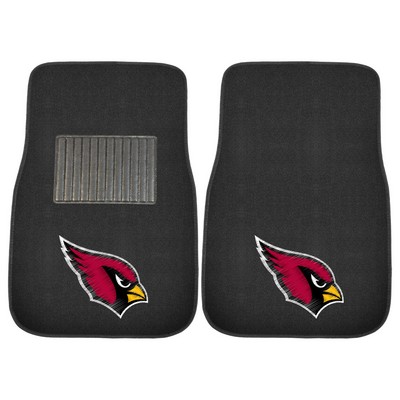 Fan Mats  LLC Arizona Cardinals 2-pc Embroidered Car Mat Set Black