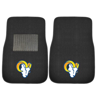 Fan Mats  LLC Los Angeles Rams Embroidered Car Mat Set - 2 Pieces Black