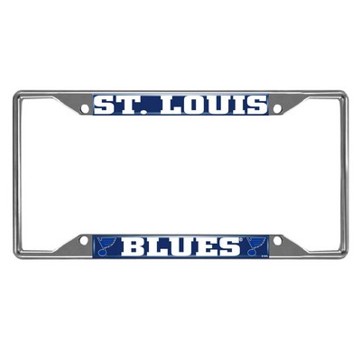 Fan Mats  LLC St. Louis Blues Chrome Metal License Plate Frame, 6.25in x 12.25in Chrome