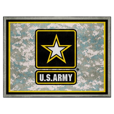 Fan Mats  LLC U.S. Army 8ft. x 10 ft. Plush Area Rug Gray