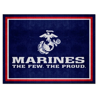 Fan Mats  LLC U.S. Marines 8ft. x 10 ft. Plush Area Rug Red