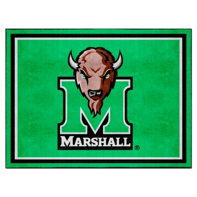 Fan Mats  LLC Marshall Thundering Herd 8ft. x 10 ft. Plush Area Rug Green
