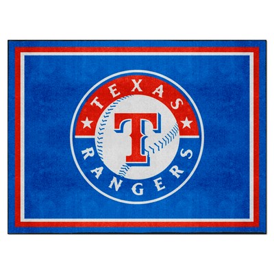 Fan Mats  LLC Texas Rangers 8ft. x 10 ft. Plush Area Rug Blue