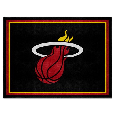 Fan Mats  LLC Miami Heat 8x10 Rug Black
