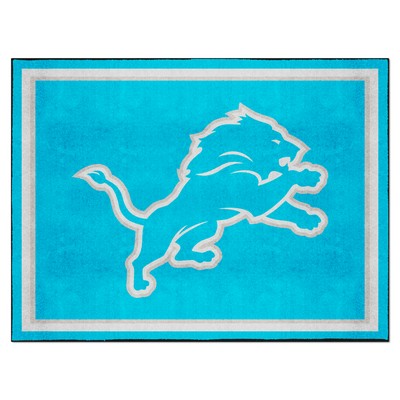 Fan Mats  LLC Detroit Lions 8ft. x 10 ft. Plush Area Rug Blue