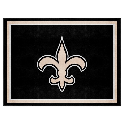 Fan Mats  LLC New Orleans Saints 8ft. x 10 ft. Plush Area Rug Black