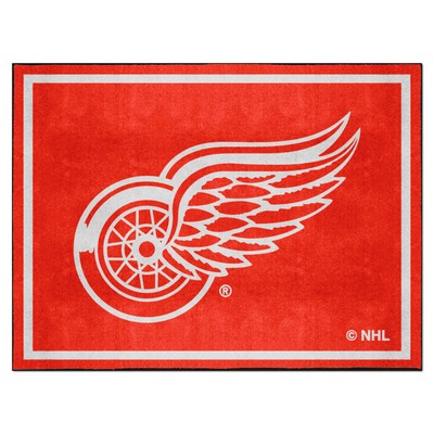 Fan Mats  LLC Detroit Red Wings 8ft. x 10 ft. Plush Area Rug Red