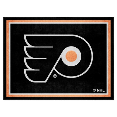 Fan Mats  LLC Philadelphia Flyers 8ft. x 10 ft. Plush Area Rug Black