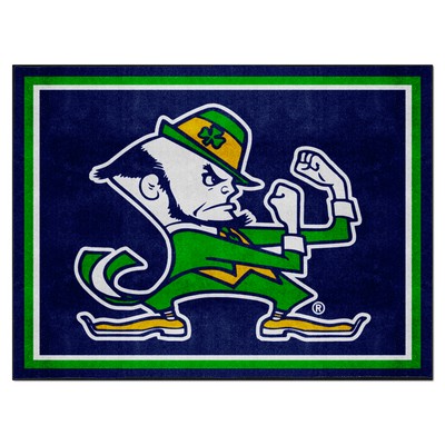 Fan Mats  LLC Notre Dame Fighting Irish 8ft. x 10 ft. Plush Area Rug, Leprechaun Navy