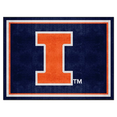 Fan Mats  LLC Illinois Illini 8x10 Rug Blue