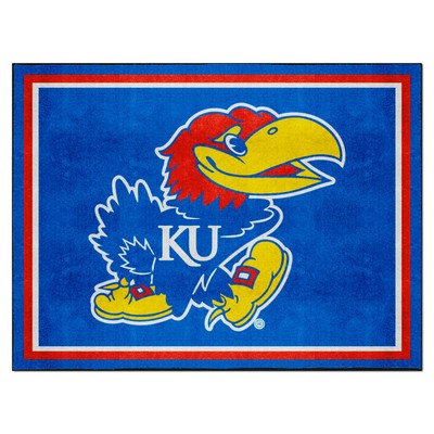 Fan Mats  LLC Kansas Jayhawks 8x10 Rug Blue