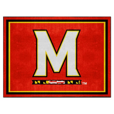 Fan Mats  LLC Maryland Terrapins 8ft. x 10 ft. Plush Area Rug Red
