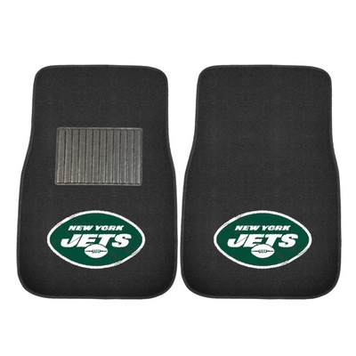 Fan Mats  LLC New York Jets Embroidered Car Mat Set - 2 Pieces Black