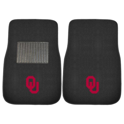 Fan Mats  LLC Oklahoma Sooners 2-pc Embroidered Car Mat Set Black