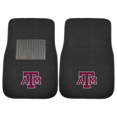 Fan Mats  LLC Texas A&M Aggies Embroidered Car Mat Set - 2 Pieces Black