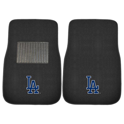 Fan Mats  LLC Los Angeles Dodgers Embroidered Car Mat Set - 2 Pieces Black