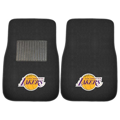 Fan Mats  LLC Los Angeles Lakers Embroidered Car Mat Set - 2 Pieces Black