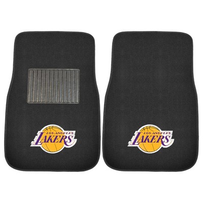 Fan Mats  LLC Los Angeles Lakers 2-pc Embroidered Car Mat Set Black