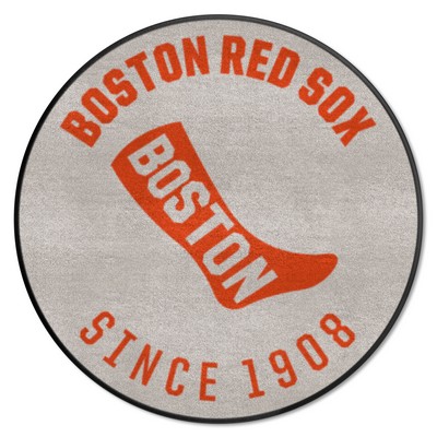 Fan Mats  LLC Boston Red Sox Roundel Rug - 27in. Diameter 1908 Retro Logo Gray