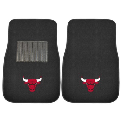 Fan Mats  LLC Chicago Bulls Embroidered Car Mat Set - 2 Pieces Black