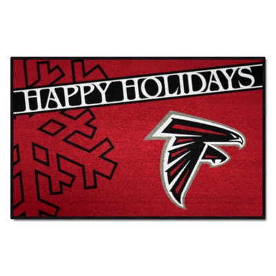 Fan Mats  LLC Atlanta Falcons Starter Mat Accent Rug - 19in. x 30in. Happy Holidays Starter Mat Red
