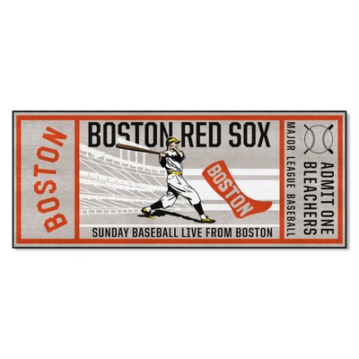 Fan Mats  LLC Boston Red Sox Ticket Runner Rug - 30in. x 72in. Gray