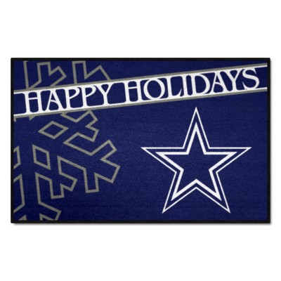 Fan Mats  LLC Dallas Cowboys Starter Mat Accent Rug - 19in. x 30in. Happy Holidays Starter Mat Navy