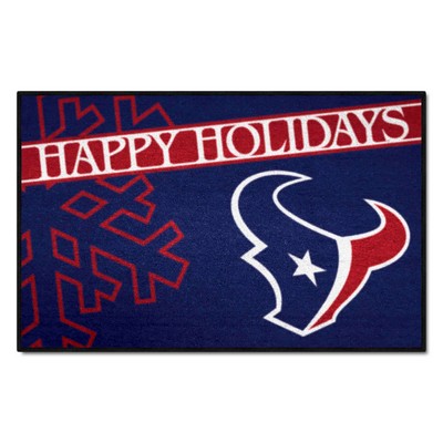 Fan Mats  LLC Houston Texans Starter Mat Accent Rug - 19in. x 30in. Happy Holidays Starter Mat Navy