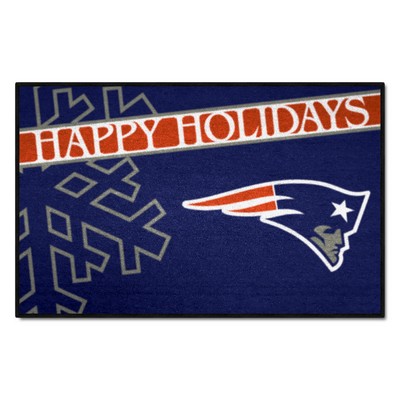 Fan Mats  LLC New England Patriots Starter Mat Accent Rug - 19in. x 30in. Happy Holidays Starter Mat Navy