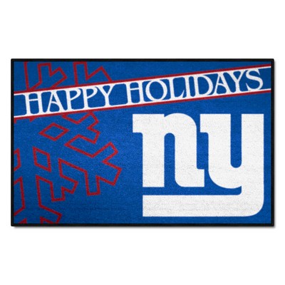 Fan Mats  LLC New York Giants Starter Mat Accent Rug - 19in. x 30in. Happy Holidays Starter Mat Navy