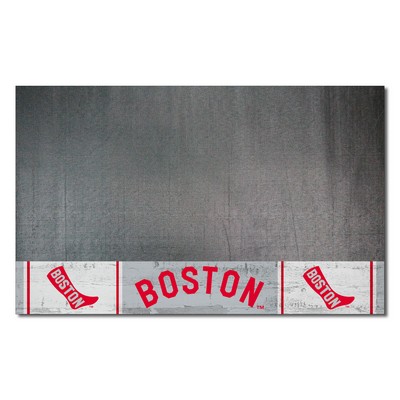Fan Mats  LLC Boston Red Sox Vinyl Grill Mat - 26in. x 42in. 1908 Retro Logo Gray