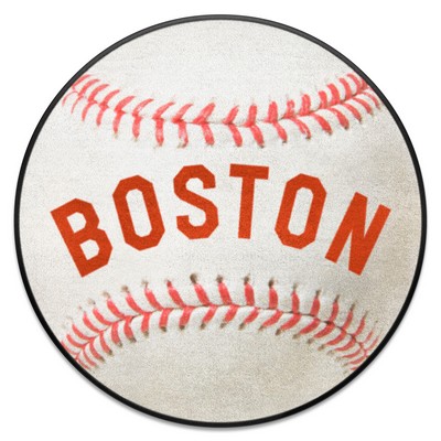 Fan Mats  LLC Boston Red Sox Baseball Rug - 27in. Diameter 1908 Retro Logo White