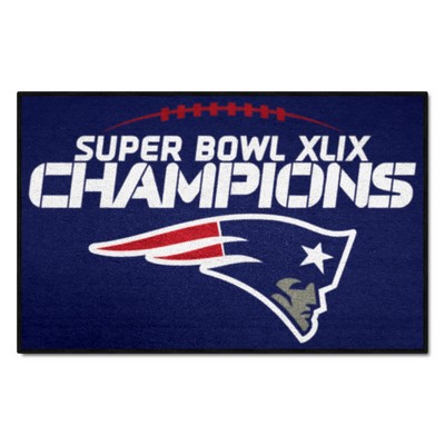 Fan Mats  LLC New England Patriots Starter Mat Accent Rug - 19in. x 30in., 2015 Super Bowl XLIX Champions Navy