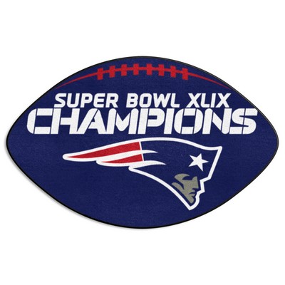 Fan Mats  LLC New England Patriots  Football Rug - 20.5in. x 32.5in., 2015 Super Bowl XLIX Champions Navy