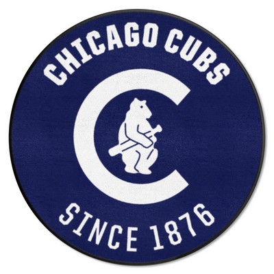 Fan Mats  LLC Chicago Cubs Roundel Rug - 27in. Diameter1911 Navy