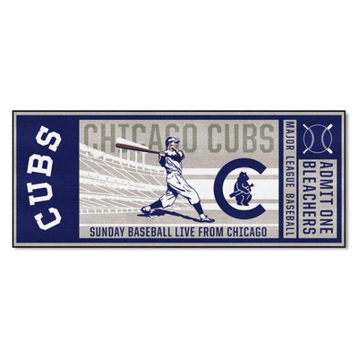 Fan Mats  LLC Chicago Cubs Ticket Runner Rug - 30in. x 72in.1911 Gray