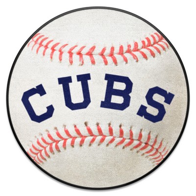 Fan Mats  LLC Chicago Cubs Baseball Rug - 27in. Diameter1911 White