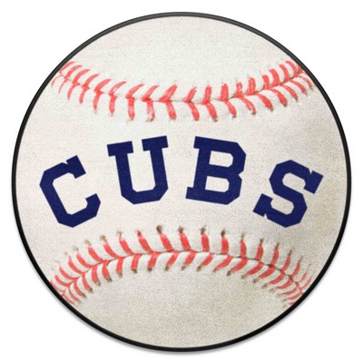Fan Mats  LLC Chicago Cubs Baseball Mat Retro White