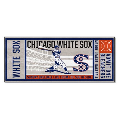 Fan Mats  LLC Chicago White Sox Ticket Runner Rug - 30in. x 72in.1982 Gray